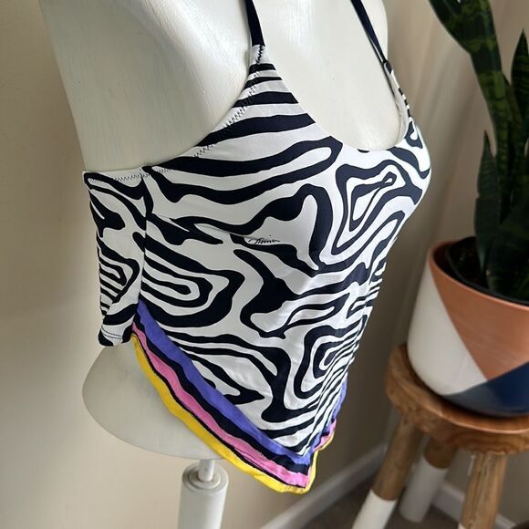 Trina Turk Zebra Handkerchief Rev Bottom Swimsuit Set 6 - Picture 3 of 12